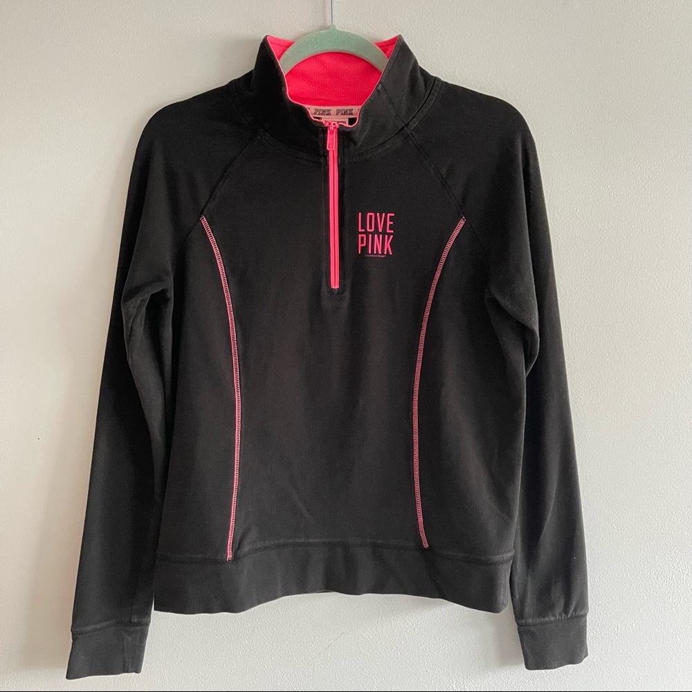 PINK Victoria’s Secret Black & Pink Love Pink Sweatshirt